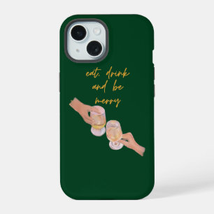 Eet, Drink en wees Vrolijk, Vrolijk, Kerstmis, Ret iPhone 15 Case