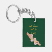 Eet, Drink en wees Vrolijk, Vrolijk, Kerstmis, Ret Sleutelhanger (Voorkant Links)