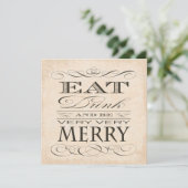 Eet Drink en wees zeer vriendelijk Jubileum Kaart (Staand voorkant)