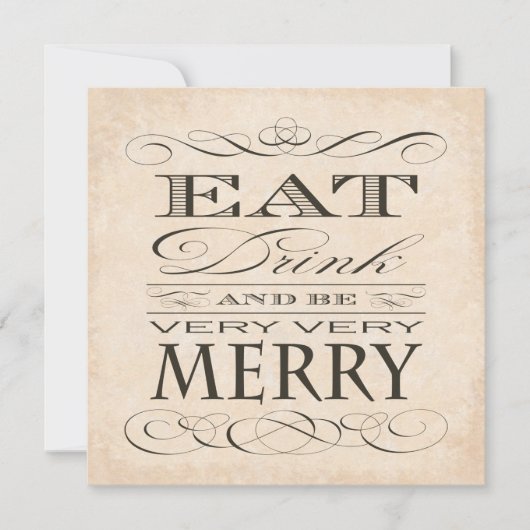 Eet Drink en wees zeer vriendelijk Jubileum Kaart (Voorkant)