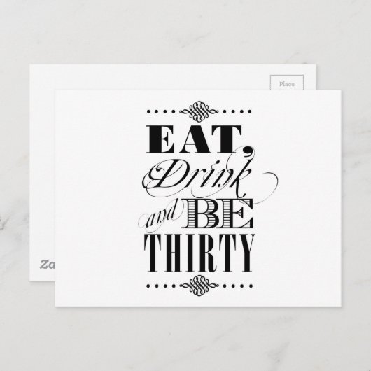 Eet Drink en word dertig Briefkaart (Voorkant / Achterkant)