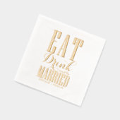 Eet, Drink en word Getrouwd Bruiloft Folie Servetten (Links)