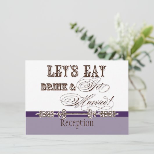 Eet, Drink en word getrouwd Formele Ontvangst Uitn Kaart (Staand voorkant)