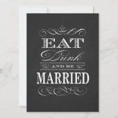  Eet Drink en word getrouwd krijtbord Kaart (Voorkant)