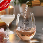 Eet Drink en word getrouwd Typografie Wijnglas Zonder Voet<br><div class="desc">Eet Drink en wees getrouwd Typografie in verschillende leuke lettertypen - voeg de naam en datum van het paar (op de achterkant) in een glad niet-serif lettertype - geweldig voor het repetitiediner voor de bruiloft Of de bruiloft zelf - ©WhimsicalArtwork™</div>