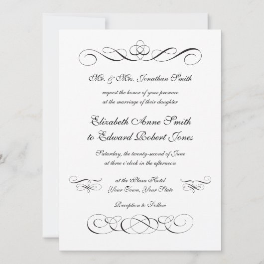 Eet Drink en word getrouwd Zwart en Wit Kaart (Achterkant)