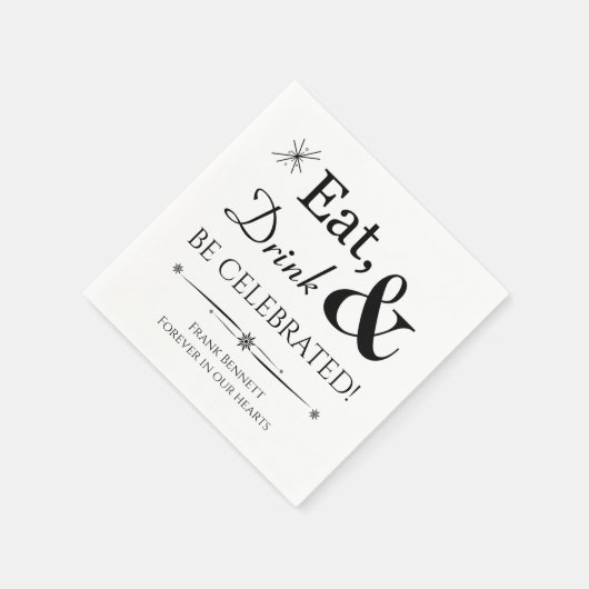 Eet Drink en word gevierd Viering van het leven Servet (Hoek)