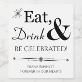 Eet Drink en word gevierd Viering van het leven Wijn Etiket (Enkel label)