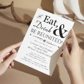 Eet Drink en word herenigd Retro Class Reunion Kaart