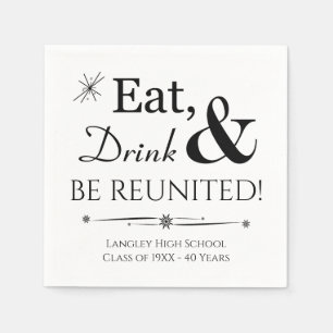 Eet Drink en word herenigd Retro Class Reunion Servet