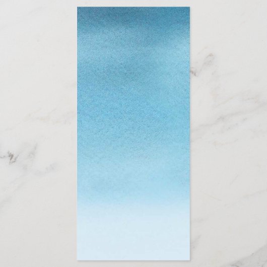 Eet, Drink en word huwelijksblauwe Waterverf bruil Menu (Achterkant)