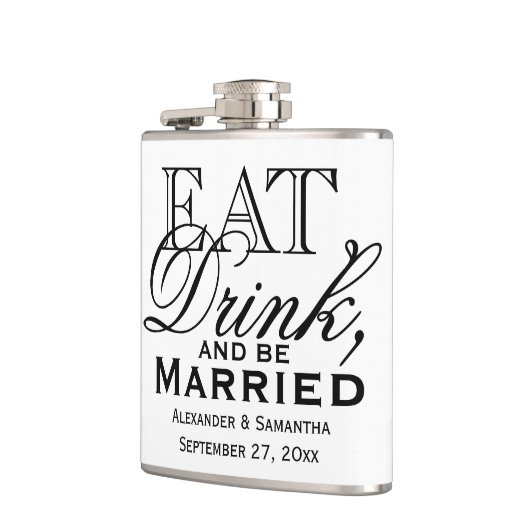 Eet, Drink en word huwelijkshuwelijk Heupfles (Links)