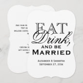 Eet, Drink en word huwelijkshuwelijk Kaart (Voorkant / Achterkant)