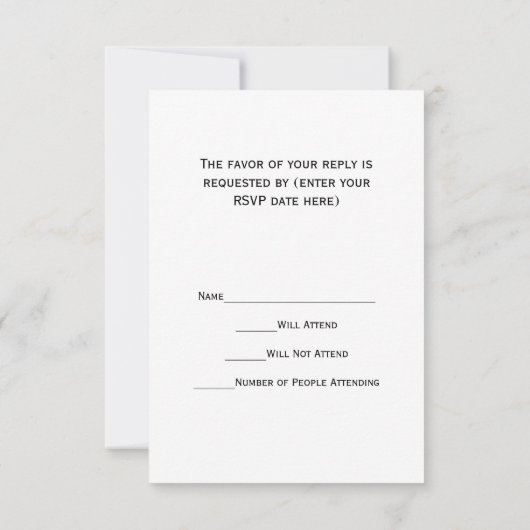 Eet, Drink en word huwelijkshuwelijk RSVP Kaartje (Achterkant)