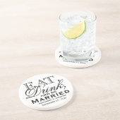 Eet, Drink en word huwelijkshuwelijk Zandsteen Onderzetter (Zijkant)