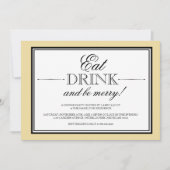 Eet, Drink en word Merry Dinner Party Uitnodiging (Voorkant)