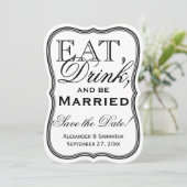 Eet, Drink en worden gehuwd Sla de datum op Save The Date (Staand voorkant)
