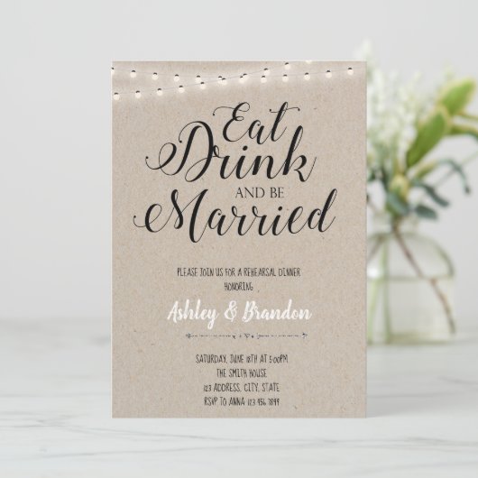 Eet drink en wordt binnenkort uitgenodigd om te tr kaart (Staand voorkant)