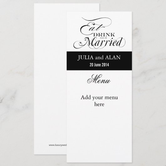 Eet, Drink, en zijn de Getrouwde Kaarten van het M (Voorkant / Achterkant)