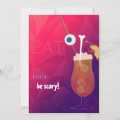 Eet, Drink en zijn eng Adult Halloween Party Kaart (Voorkant)