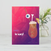 Eet, Drink en zijn eng Adult Halloween Party Kaart (Staand voorkant)