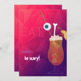 Eet, Drink en zijn eng Adult Halloween Party Kaart