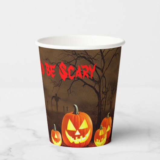 Eet, Drink en zijn eng Halloween begraafplaats Papieren Bekers (Achterkant)