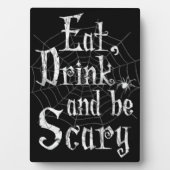 Eet, Drink en zijn eng Halloween Funny Spider Web Fotoplaat (voorkant)