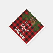 Eet Drink en zijn Merry, rood-zwarte tartan, pinec Servet (Hoek)
