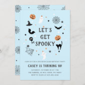 Eet drink eng verjaardag Halloween Blauw Kaart (Voorkant / Achterkant)