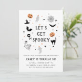 Eet drink eng verjaardag Halloween wit Kaart (Staand voorkant)