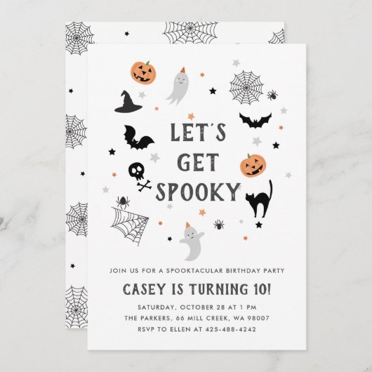 Eet drink eng verjaardag Halloween wit Kaart (Voorkant / Achterkant)