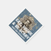 Eet Drink Enge Spin Halloween Kraft Web Blauw Servet (Hoek)