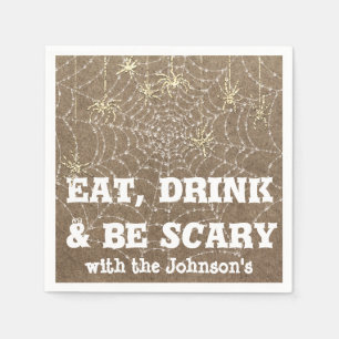 Eet Drink Enge Spin Halloween Kraft Web Brons Servet