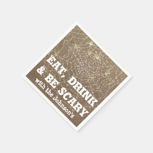 Eet Drink Enge Spin Halloween Kraft Web Brons Servet (Hoek)