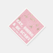 Eet Drink Enge Spin Halloween Roze Web Gold Servet (Hoek)