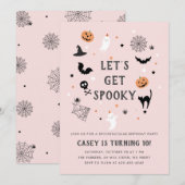 Eet drink enge verjaardag Halloween Roze Kaart (Voorkant / Achterkant)