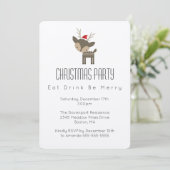 Eet Drink Feest Minimalistische Kerstfeest Kaart (Staand voorkant)