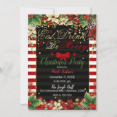 Eet Drink Feest Rode Boog Kerstvakantie Feest Kaart (Voorkant)