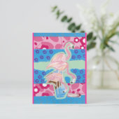Eet, Drink, Flamingos Briefkaart (Staand voorkant)