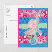 Eet, Drink, Flamingos Briefkaart (Voorkant / Achterkant)
