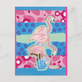 Eet, Drink, Flamingos Briefkaart