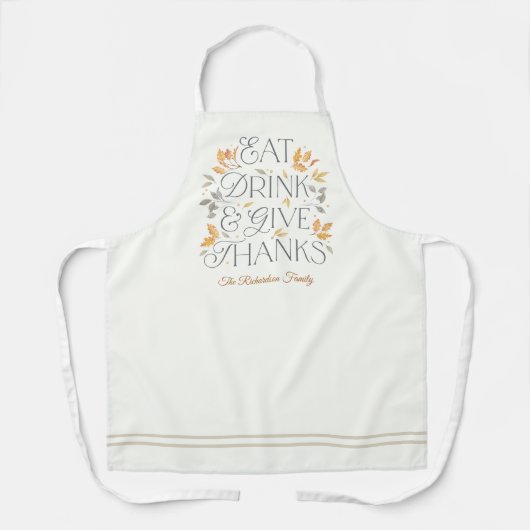 Eet Drink Geef Bedankt Thanksgiving Diner Schort (Voorkant)