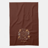 Eet Drink Geef Bedankt Thanksgiving keukenhanddoek (Verticaal)