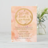 Eet Drink Geef Bedankt Thanksgiving Uitnodigingen (Staand voorkant)