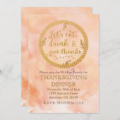 Eet Drink Geef Bedankt Thanksgiving Uitnodigingen (Voorkant / Achterkant)