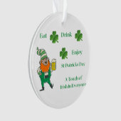 Eet, Drink Geniet op een dag van sint-jansbrood Ornament (voorkant)