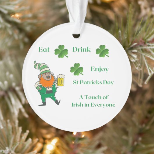 Eet, Drink, geniet op een prettige St. Patricks Da Ornament (Boom)