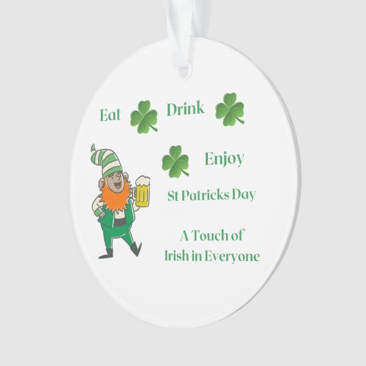 Eet, Drink, geniet op een prettige St. Patricks Da Ornament (voorkant)