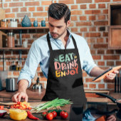 Eet Drink Geniet van grappig geschenk schort